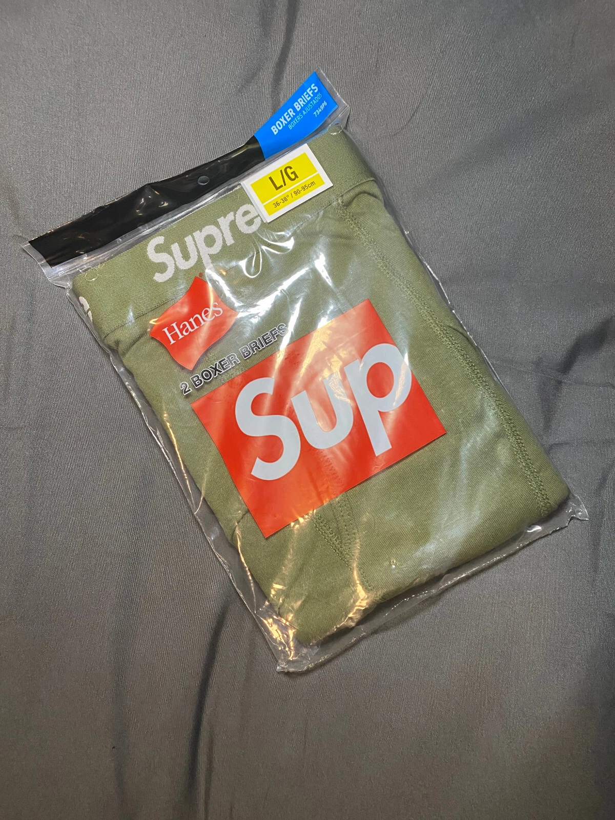 Boxer SS22 Supreme Hanes (lot de 2)   Large   Olive