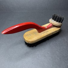 Antique 1930s Wood Shoe Shine Double Brush Horse Hair Shoe Shine Boy Tool