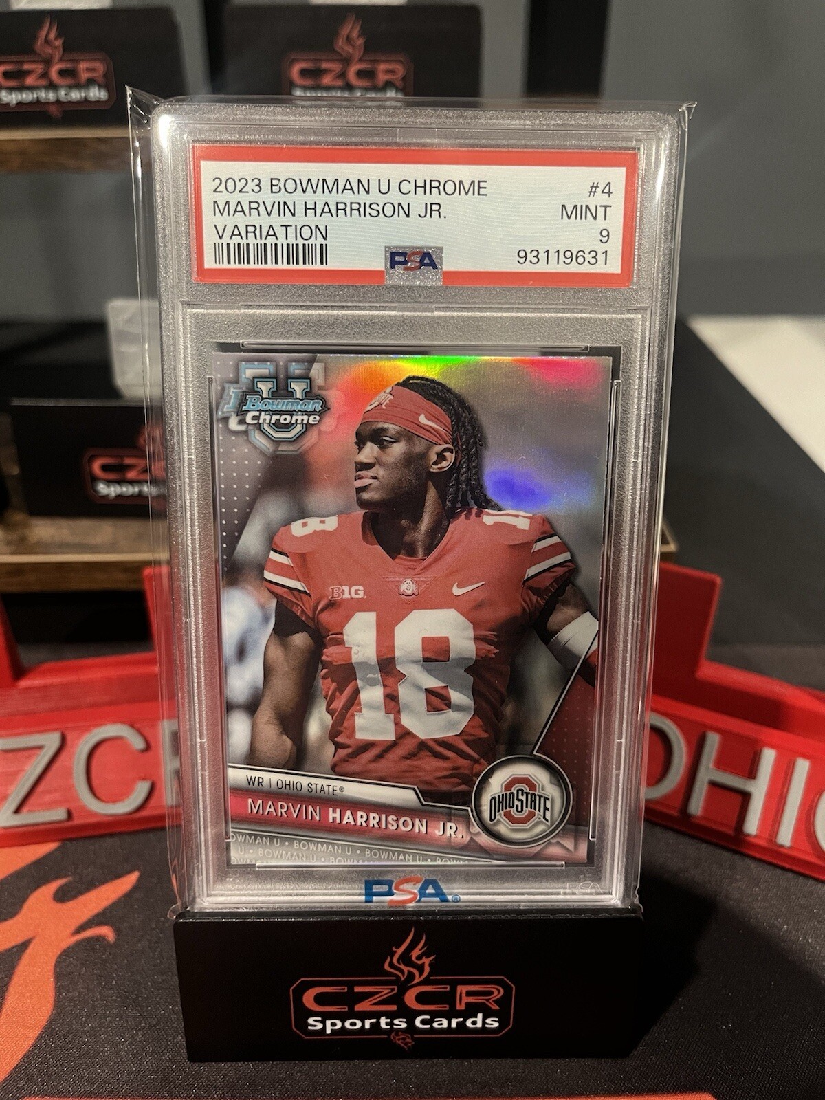 2023 Bowman Chrome U MARVIN HARRISON JR Image Variation Refractor PSA 9