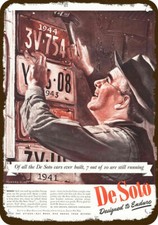 1945 DESOTO Car Vintage Look DECORATIVE METAL SIGN - HOWARD SCOTT LICENSE PLATE