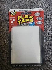 Flex Tape Mini 3" x 4" Super Strong Waterproof Tape, White, 2 count