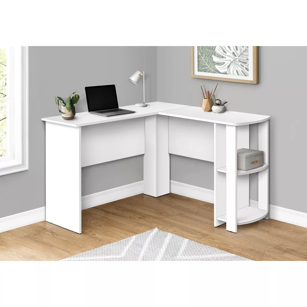 Monarch Specialties Computer Desk White L Shaped Corner 2