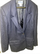 Vtg Pendleton Women Navy Blue Pant Suit Jacket Size 10 Classic 2 Button Wool