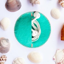 Pouch with Pineapple in Green, Blue and Purple