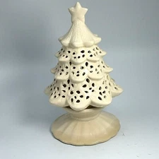 Yankee Candle White Christmas tree Luminary Tea Light Candle Holder  2011