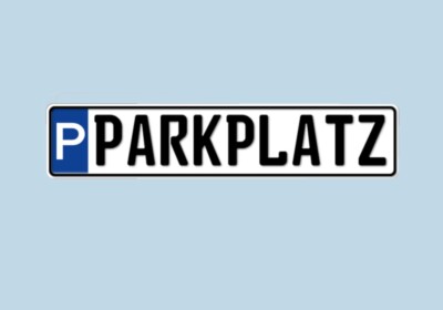 Parkplatzschild  Kennzeichen 520x110 Personalisiert Aluminium Schwarz 
