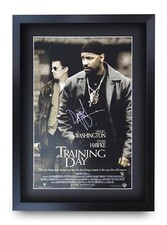 Training Day Movie Poster Cast Signed Printed Autograph A3 Framed Memorabilia
