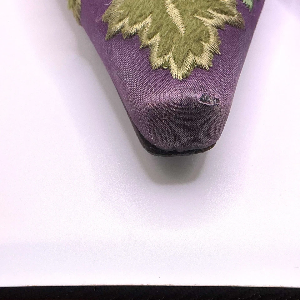 MAOLO BLAHNIK мулы цветочный вышитый холст фиолетовый размер 6,5 - Изображение 4 из 4