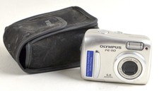 Olympus FE-110 5.0MP Compact Digital Camera Silver Tested AA Battery Powered