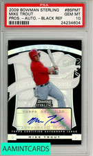 2009 BOWMAN STERLING PROSPECTS AUTO MIKE TROUT #BSPMT 25 OF 25 BLACK PSA 10