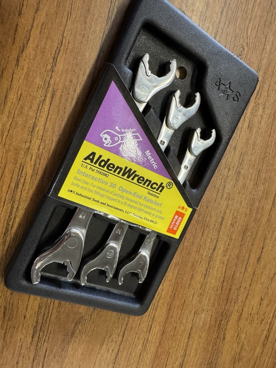 ALDEN ステンレス ダブルヘッド　AldenWrench　アルデンレンチ ALDEN WRENCH 3pce Open End Ratchet Set Metric (Double Head