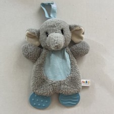 BoBo Buddies Edgar Elephant Lovey Teether Crinkle Plush Toy Baby Gray Blue 9  