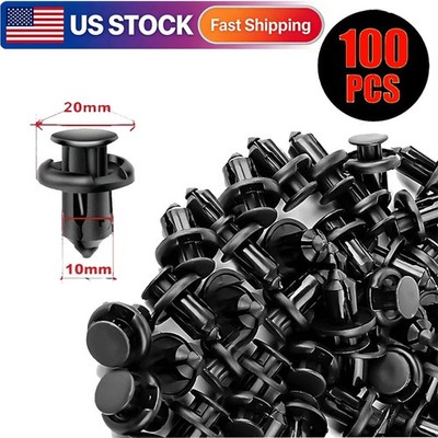 100Pcs Car Bumper Clips Retainer 10mm Hood Fender Push Rivets Fastener Accessory