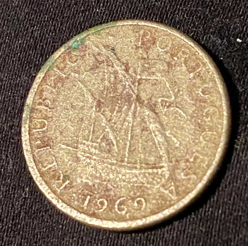 1964 Portugal Coin 2.50 Escudos nickel copper sailing ship nautical
