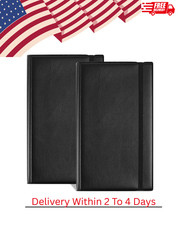 2 Leather Business Cards Holder Case Organizer 180 Name ID Credit Card Book Keep