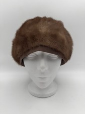 Vintage Joy Dorcey New York Mink Fur Pillbox Hat Size 6 7/8 21.5