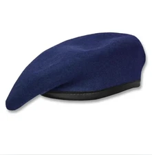 Original German Blue Beret Military Issue Wool Size Army Surplus USED Sz X-Large
