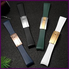 High quality Rubber watch strap for Rolex wristband 20mm 21mm black blue curved