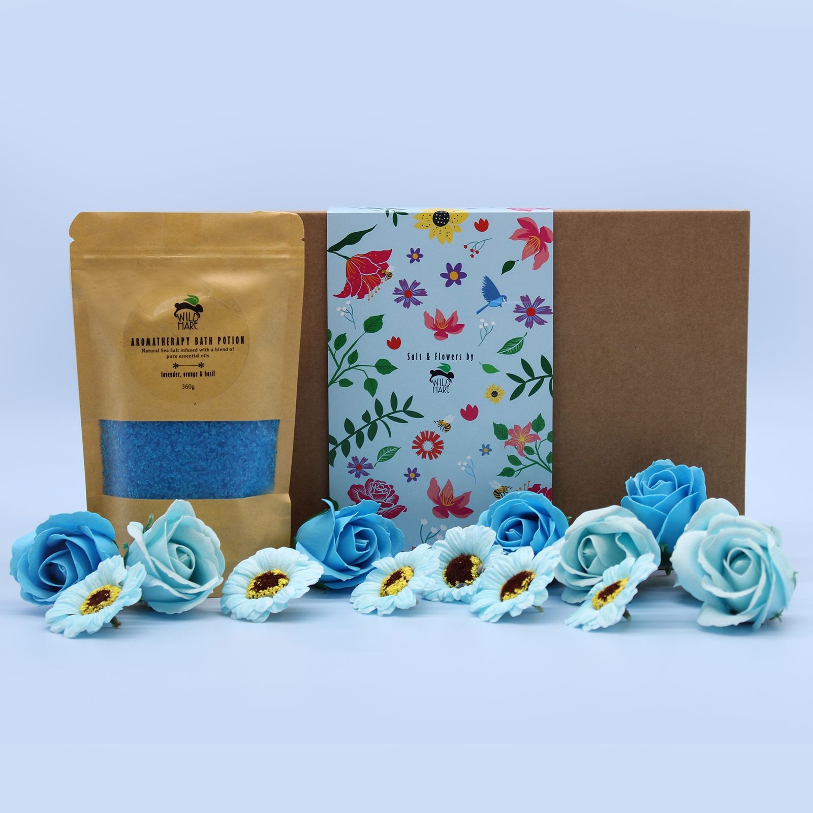 Wild Hare Salt & Flowers - Total Unwind, Bath salt gift set