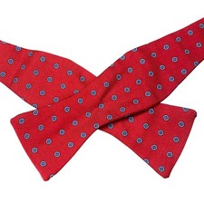 Vintage Robert Talbott Geometric Medallion Silk Bow Tie Mens Red