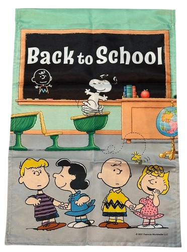 Snoopy Charlie Brown & Gang Back To School 12x18 in. Garden Flag Double Sided - Picture 2 of 2