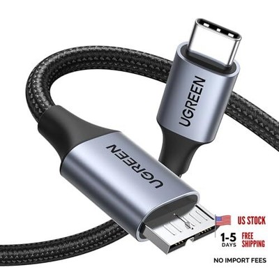 UGREEN 10 Gbps Micro B to USB C Hard Drive Cables, 1.5FT USB C to Micro 1.5 FT