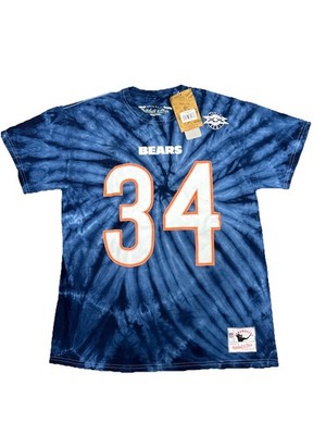 Chicago Bears Navy Number 34 Tie Dye  M  Walter Payton Super Bowl Mitchell Ness