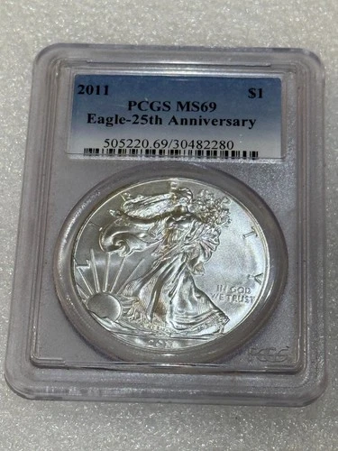 2011 Silver Eagle PCGS MS69 ~~ Blue Label ~~ Pristine ~~ (280)