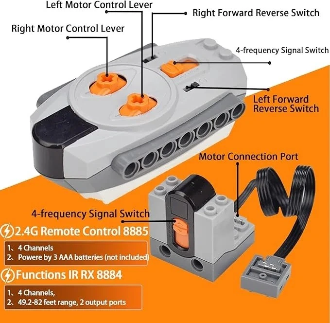 5Pcs Power Functions Technic Motor Remote Receiver Battery Box Fit For Lego - Image 2 of 4