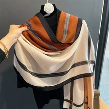 Elegant Horse Print Scarf for Women, Oversized Soft Shawl 180x90cm Autumn Style