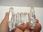 Lot of 2 Vintage 80s Waterford Crystal Carving Knife Rests 2.25" Large 8 Point