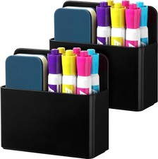 2 Pack Magnetic Marker Holder for Whiteboard Plastic Pen/Pencil/Dry Erase Marker