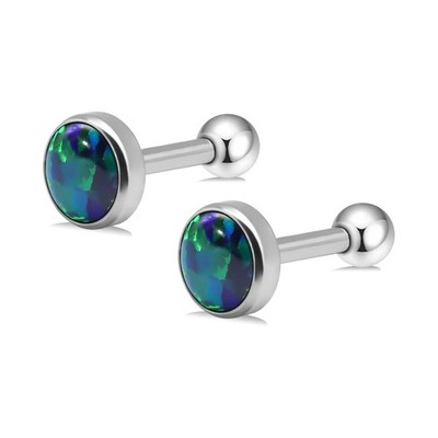 16g Titanium Internally Threaded Earrings with Screw Back for Sensitive Ear - 07