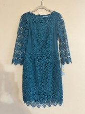 Antonio Melani Formal Dressy Flirty Teal Dress Lace New Nwt 4 Cocktail Formal