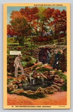 Vintage Linen Postcard Hot Springs National Park Arkansas Miniature Hot Spring