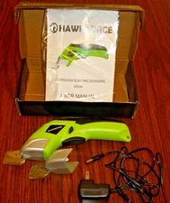 Hawkforce Electric Scissors Cordless For Fabric Leather Cardboard + Extra Blade