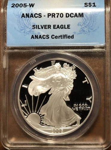 2005-W $1 Silver American Eagle PF 70 DCAM ANACS