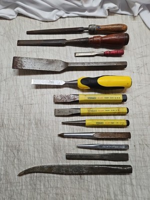 Assorted Lot Of 12 Vintage Punch & Chisel Stanley Craftsman Vlchek And More!