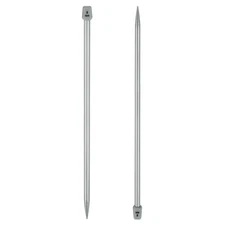 2Pcs 8.0mm Stainless Steel Single Pointed Knitting Needles, 13.8" Length