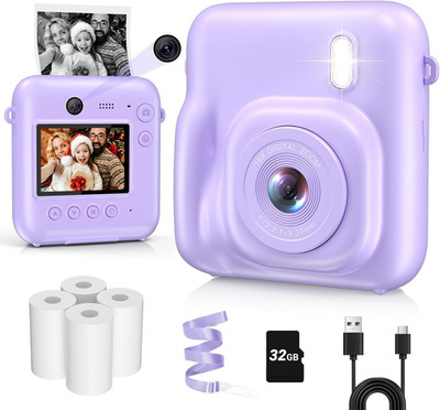 Kids Camera Instant Print, Dual-Lens 48MP Digital Camera for Christmas Birthday