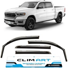 CLIM ART in-Channel Incredibly Durable Rain Guards for Dodge Ram 1500 (New Bo...