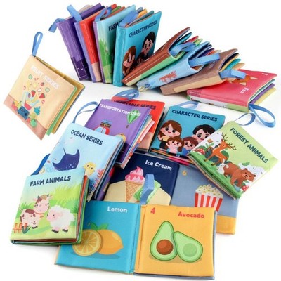 Soft Cloth Book for Babies, Early Educational Toy with Crinkle effect 10cmx10cm