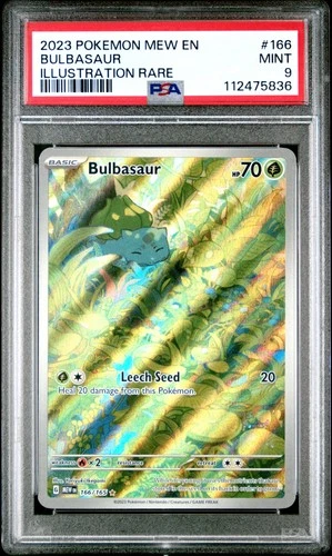 2023 POKEMON MEW EN-151 ILLUSTRATION RARE #166 BULBASAUR PSA 9