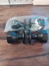 New 2x sets black metal interior door knobs.