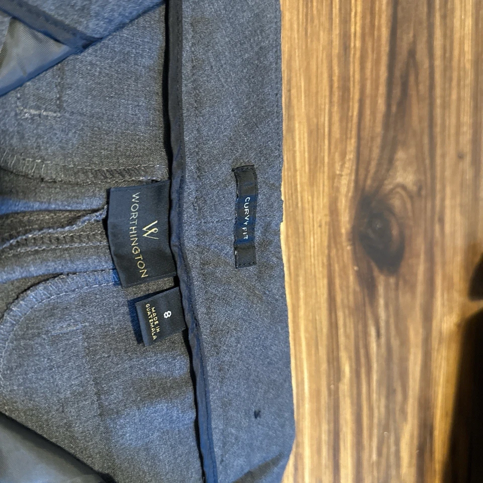 Pantalones de vestir Worthington para mujer talla 8 gris curvilíneo perfecto pantalón NUEVO Foto 4 de 4