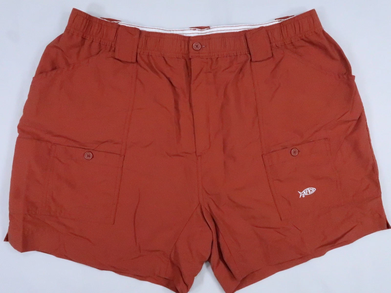 AFTCO M01L MO1L original fishing shorts 42 cargo 8" long rust burnt orange mens