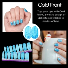 Color Street Cold Front Nail Polish Strips Set Blue Snowflakes Snow Winter NEW