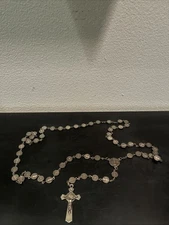 Antique Heavy Sterling Silver St. Benedict Rosary. 25 CM 8 Grams Very Rare Old