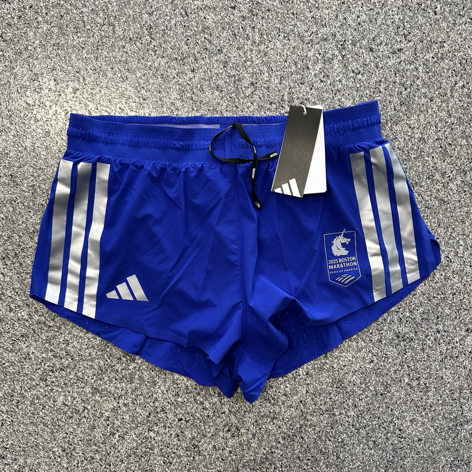 Adidas Adizero Running Shorts 3” Womens XL 2025 Boston Marathon Split Short Blue