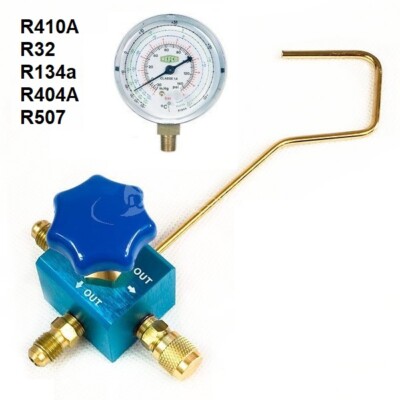 Manometer Einzelblock mit/ohne Refco Manometer erhältlich R32, R410A, R134a